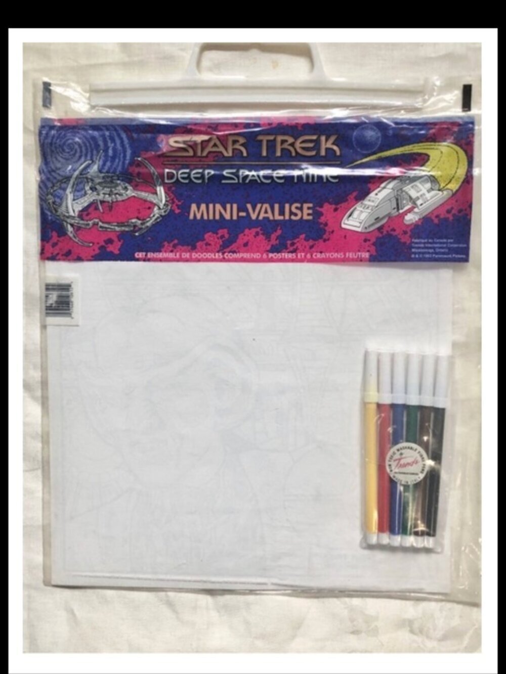Vintage 1993 Star Trek: Deep Space Nine Doodle Bag -Rare DS9 Coloring Poster Set - Picture 2 of 8